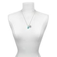 thumbnail image 3 of Delight Jewelry Silvertone Teal Ribbon Silvertone Script Initial Disc - B - Charm Necklace, 20"+3", 3 of 4