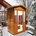 thumbnail image 3 of HOSAUNA Outdoor Infrared Sauna for 2-Person,2250w Far Infrared Sauna App Control, Canadian Hemlock & Red Cedar Wood for Backyard,Garden, 3 of 8