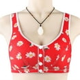 thumbnail image 4 of KHONTS Daisy Push up Senior Bras Full Coverage Front Closure Graphic Printed Bra Soft Breathable Comfy Snap Bralettes for Women Red 36, 4 of 4