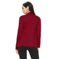 thumbnail image 4 of Moa Collection Women's Long Sleeve Relaxed Loose Fit Draped Neck Open Front Waist Length Solid Cardigan, 4 of 6