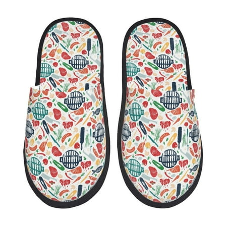 

Tideii Barbecue for Home Indoor Cotton Slippers Autumn and Winter EVA Plush Slippers Household Supplies Unisex-Large