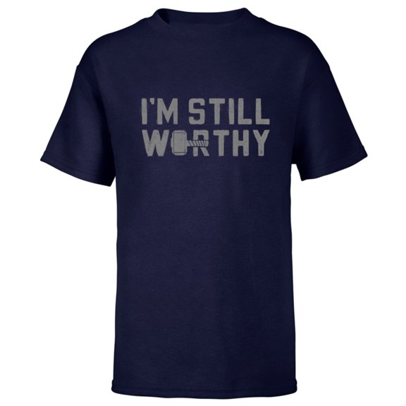 Marvel Avengers Endgame Thor I'm Still Worthy - Short Sleeve T-Shirt for Kids - Customized-Navy