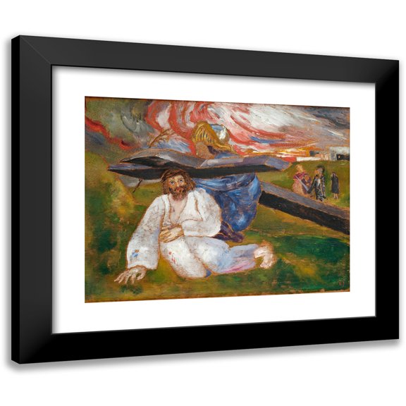 Ernst Josephson 14x12 Black Modern Framed Museum Art Print Titled - Christ (1889)