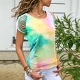 thumbnail image 3 of Ladies Tie-Dye Hole Burnt Strapless T-shirt, 3 of 6