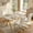 Gold+Glass + Tempered Glass, variant on Rectangular Dining Table with Marble-Patterned Tempered Glass & Black Metal Legs,Black