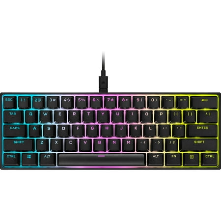 CORSAIR - K65 RGB Mini Wired 60% Mechanical Cherry MX SPEED Linear Switch Gaming Keyboard with PBT Double-Shot Keycaps - Black