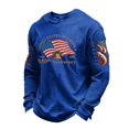 thumbnail image 2 of Men's T Shirts Spring Fall Long Sleeve Funny Graphic Tops Casual Loose Fit Comfortable Shirts for Men Blue XXXL, 2 of 4