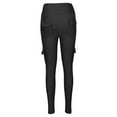 thumbnail image 4 of Women's Leggings Tummy Control Solid Color Pocket Casual Yoga Sports Pants Fashion Trousers Black L, 4 of 8