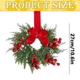 thumbnail image 3 of Christmas Wreaths for Front Door,Mr. Christmas Wreath,Artificial Small Wreaths with Velvet Bow & Red Berries for Cabinets Kitchen,Window,Farmhouse Wall Xmas Decor,1 PC, 3 of 7