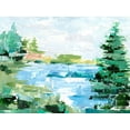 thumbnail image 2 of Harper, Ethan 24x19 Black Ornate Wood Framed with Double Matting Museum Art Print Titled - Evergreen Lake II, 2 of 4