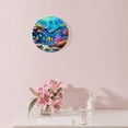 thumbnail image 3 of 12 Inch Wall Clock Battery Operated Silent Clock Decorative for Office, Kitchen, Outdoor, Living Room，Massive Whale The Master of The Oceans Themedround Planet Nature,Blue Orange Cute Art, 3 of 5