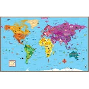 Rand McNally Kids' Illustrated World Wall Map - Folded (Paperback)