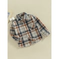 thumbnail image 3 of hirigin Kids Plaid Shirt Jacket Autumn Casual Vintage Long Sleeve Button Down Jackets with Pockets for Toddler Baby Boy Girl, 3 of 8