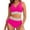 505_Hot Pink, variant on Lroveb Bikini Sets for Women Color Blocking Deep V Pleated Swimsuit 2 Piece Swimsuit