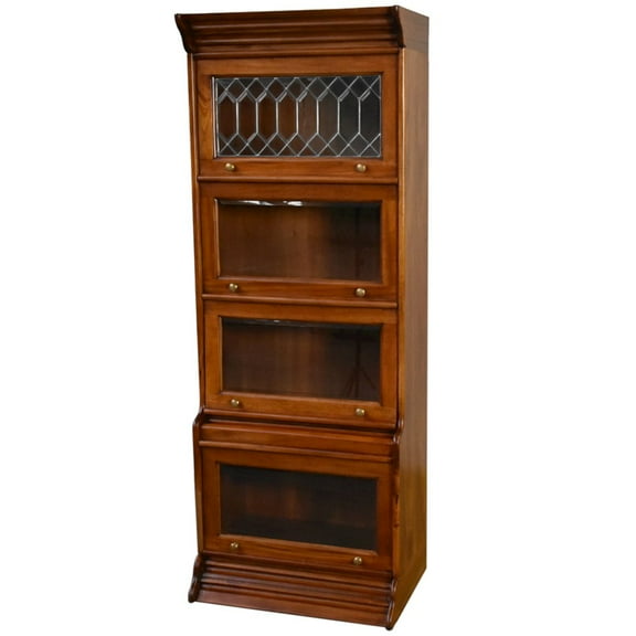 Crafters and Weavers Legacy 4 Stack Barrister Bookcase - Light Brown Walnut