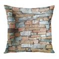 thumbnail image 1 of BOSDECO Beige Abstract Multi Color Brick Wall Brown Architecture Block Brickwork Built Concrete Pillowcase Pillow Cover Cushion Case 18x18 inch, 1 of 1