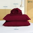 Picture of Sathi Linen 600 Thread Count  100% Cotton 4-Pcs (1-Flat Sheet +1- Fitted Sheet + 2-Pillow Cover ) Sheet set Color Burgundy Solid Size Twin Size Deep 15 Inch  Pattern Solid 