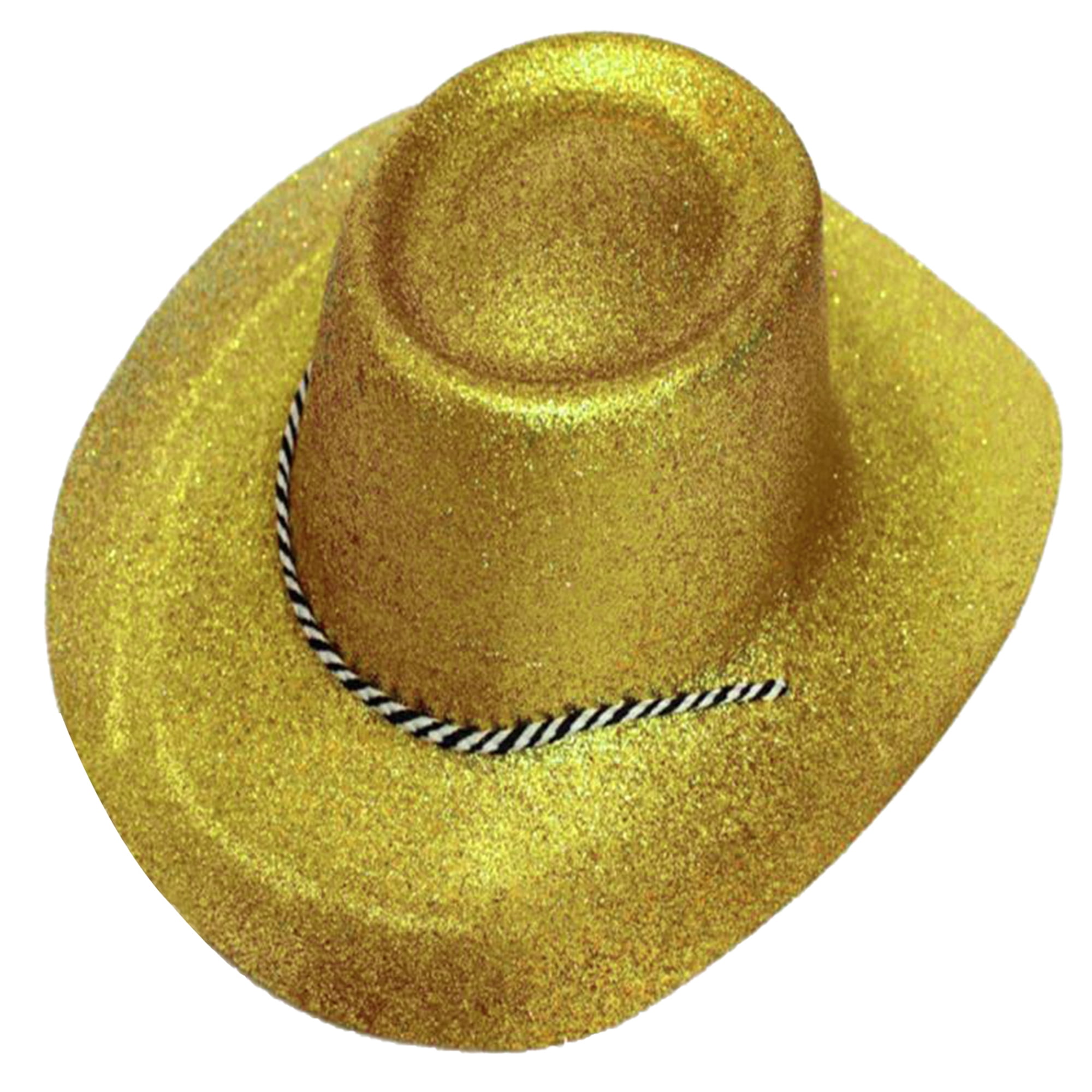 Adult Cowboy Hat with Chin Strap Glitter Cowgirl Hat Carnival Party