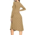 thumbnail image 2 of Aiyino Women's Long Sleeve Polka Dot Casual Dress Pleated Loose Flowy Midi Dress With Pocket, 2 of 5