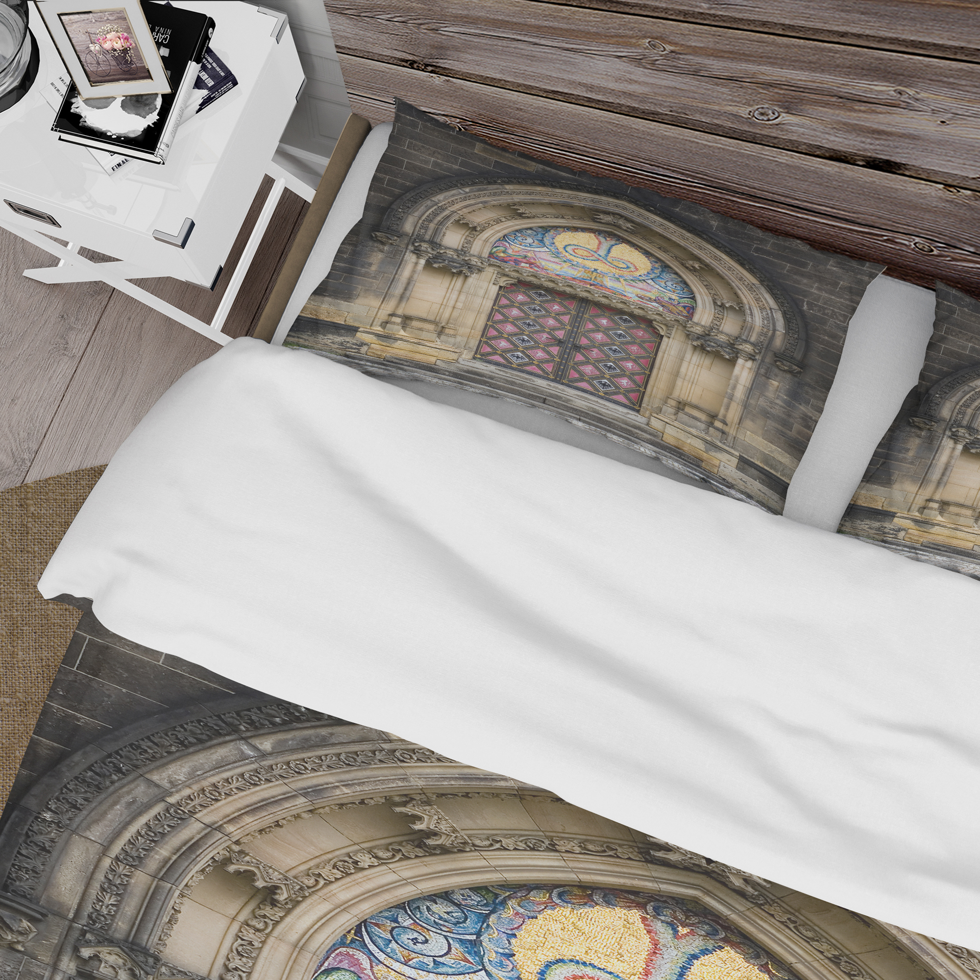 Designart 'Ornate Entrance of Church in Prague' Vintage Duvet Cover Set