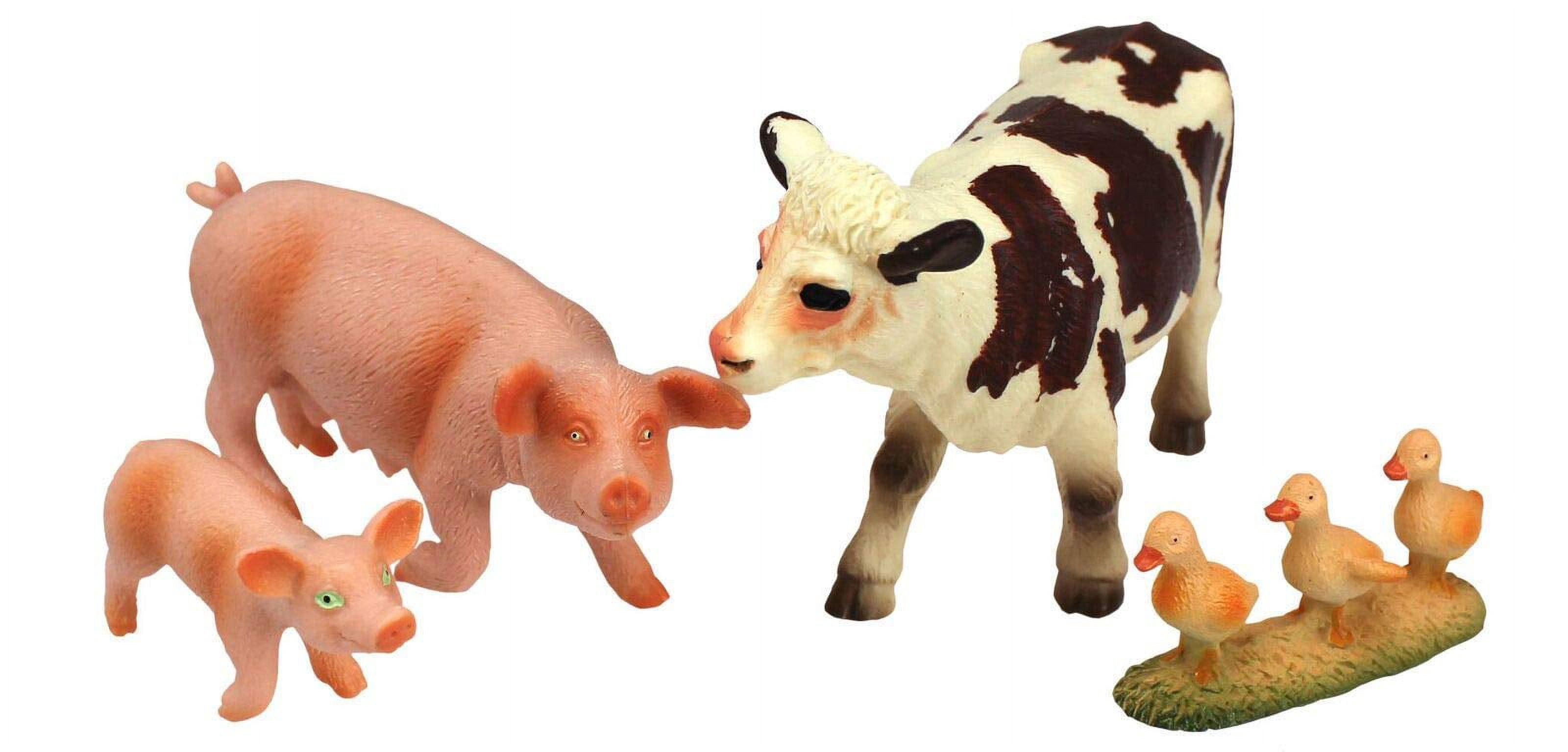 National Geographic Farm Pigs Cow Ducks Figurines, 4 pieces