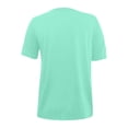 thumbnail image 4 of CIENVNSTG Casual Summer Tunic Tops for Women Pleated Design Square Neck Short Sleeve Solid Color Tee Shirts Fashion Clothing for Daily Wear Weekend Outings and Social Gatherings Mint Green XL, 4 of 5
