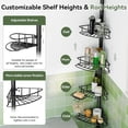 thumbnail image 2 of Corner Shower Caddy Tension Pole - 4 Tier Adjustable Bathroom Organizer with Soap Holder, Rustproof Black Storage Rack for Bathtub Shampoo, 2 of 6