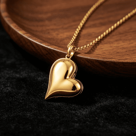 Engraved Forever In My Heart Cremation Ash Urn Pendant Necklace for Women 14K Gold Filled Memorial Sentimental Meaningful Daily Statement Style Jewelry