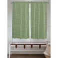 thumbnail image 5 of Grass Green Bedroom Curtains 63 Inches length, Farmhouse Burlap Solid Green Color Modern Linen Texture Window Treatment Curtain Drapes, Rod Pocket Curtain Panels for Living Room, 42"x63", 2 Panels, 5 of 7
