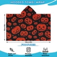 thumbnail image 2 of Halloween Red Pumpkins Pattern Hooded Bath Towel，60"x35" for Ages 3 To 12 Kids, Quick Dry Lightweight Soft Microfiber Hood Beach Towel Cover Up for Kids, 2 of 7