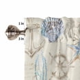 thumbnail image 5 of Kitchen Curtains 54 Inches length, Nautical Coastal Window Treatment Curtain Drapes, Vintage Beach Coral Starfish Shell Thermal Insulated Drapes for Basement Hotel RV, 42"x54", 2 Panels, 5 of 7