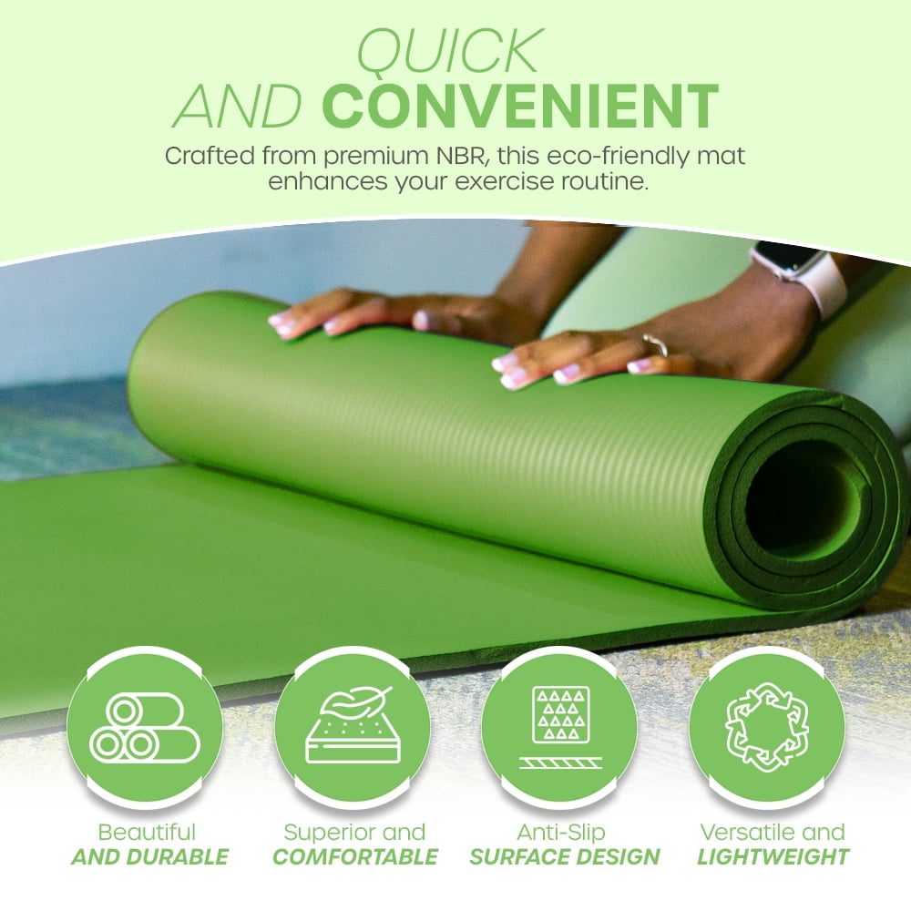 Yoga Mat with Carry Strap | Lightweight Yoga Mat For Pilates, Yoga | Free eBook For Mat Workouts