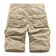 thumbnail image 2 of MSJUHEG Mens Shorts Men'S Shorts Male Solid Color Multi Pocket Zipper Buckle Outdoor Shorts Tooling Shorts Shorts Men Khaki L, 2 of 3