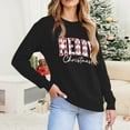thumbnail image 6 of Ounisa Women's Casual Crew Neck Sweatshirt Loose Soft Long Sleeve Merry Christmas Letter Printed Pullover Christmas Tops, 6 of 7