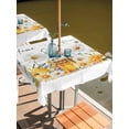 thumbnail image 2 of Outdoor Tablecloth with Umbrella Hole for Patio/Picnic/Party/Camping, White Daisy Waterproof Table Cloth Square Cover Washable, Spring Floral Elegant Farmhouse Botanical Bees (54"x 54"), 2 of 8