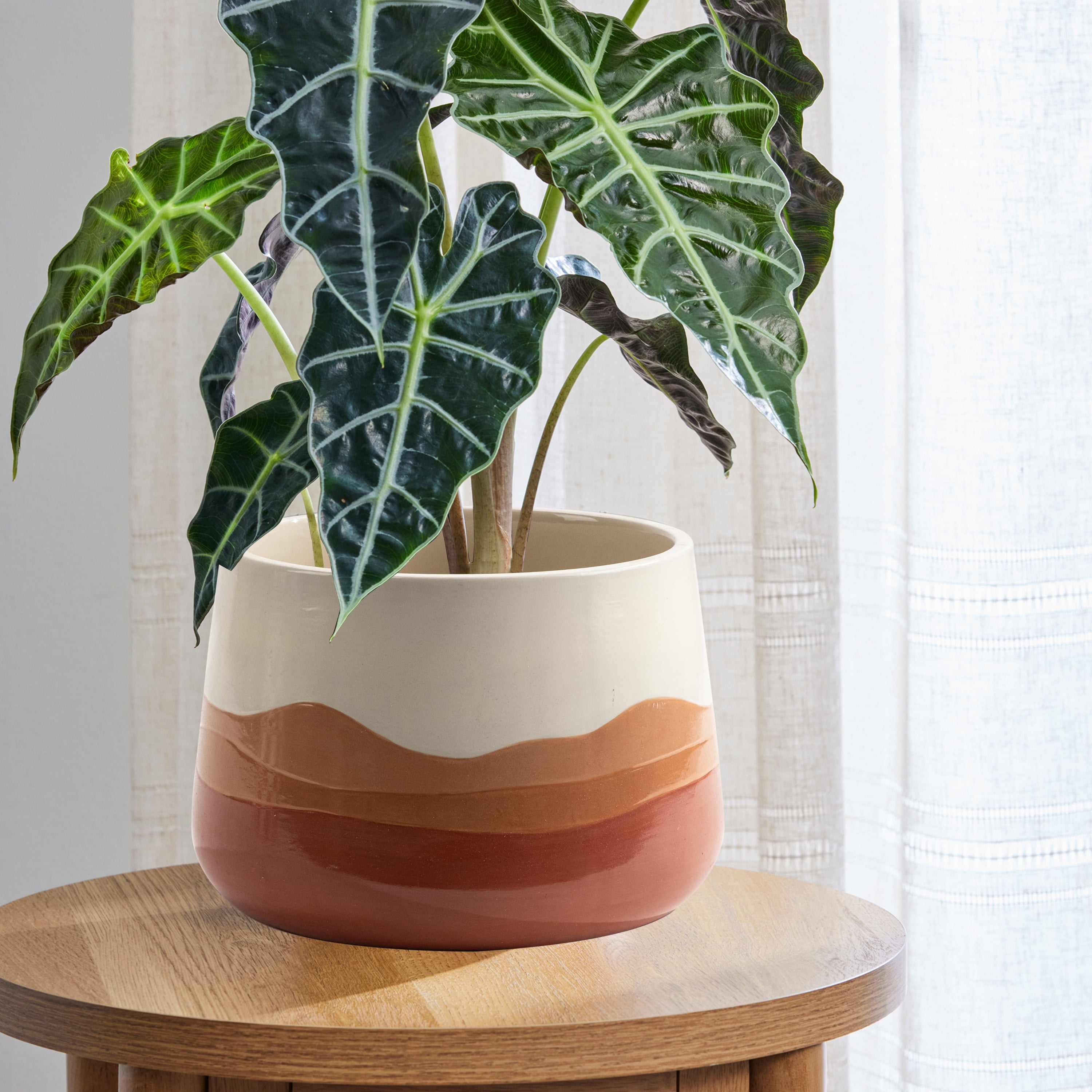 Mainstays 6-Inch Red Ombre Ceramic Planter with Drainage Hole