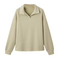 thumbnail image 4 of Yuhangmm Women's Sweatshirts Letter Print Hoodies Long Sleeved Hoodie Cozy Warm Lining for Everyday Comfort Khaki M, 4 of 6