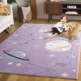 thumbnail image 3 of SAFAVIEH Carousel Kids Planets and Stars Area Rug, Purple/Orange, 6'7" x 9', 3 of 11