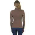 thumbnail image 2 of ToBeInStyle Women's Soft Cotton Long Sleeve Turtleneck Sweatshirt - Chestnut - 1X, 2 of 6
