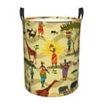 thumbnail image 2 of Goofa Ethnic African Printed Circular Hamper,Laundry Basket with Handles,Storage Baskets Foldable,Large Capacity Laundry Hamper-Small, 2 of 8