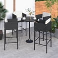 thumbnail image 1 of vidaXL Bar Stools 4 pcs with Cushions Black Poly Rattan, 1 of 4