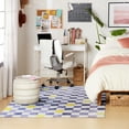 thumbnail image 4 of TOWN & COUNTRY PLAY Niko Checkmate Kid's Washable Area Rug, Soft & Plush, Safe Non-Slip Backing, Bedroom Rug, Dorm Decor, Playroom & Classroom Rugs, Purple/Multi, 5'2"x7’2”, 4 of 12