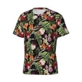 thumbnail image 5 of Vsdgher Tropical Flowers (2) Print Men's Dry Fit Mesh Athletic Shirts Moisture Wicking Tennis T-Shirt Tops, 5 of 9