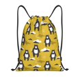 thumbnail image 1 of Xecao Cartoon Bear Yellow Pattern Sports Drawstring Backpack - String Swim Gym Bag with Wet Proof Pocket for Women&Men-Small, 1 of 6
