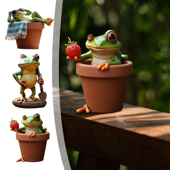 Nsxcdh Garden Frog Statue Outdoor Ornament 6in Durable Weatherproof Realistic Whimsical Gift for Patio Flower Bed Lawn Yard Home Decor Gardening Tools for Women Budget Picks