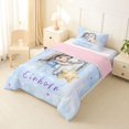 thumbnail image 2 of Metsweet Dreamy Princess Twin Comforter Sets 2pcs, Cartoon Unicorn Bedding Set, Blue White,Pink Reversible,1 Comforter and 1 Pillowcase, 2 of 6
