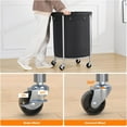 thumbnail image 4 of Laundry Hamper on Wheels, 23.6" Diameter 170L Large Capacity Laundry Basket with Removable Liner Bag, Easy Rolling Clothes Cart with 4 Casters and 2 Brakes, Sturdy Metal Frame, Black, 4 of 9