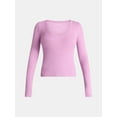 thumbnail image 5 of No Boundaries V-Neck Ribbed Top with Long Sleeves, Women’s, 5 of 5