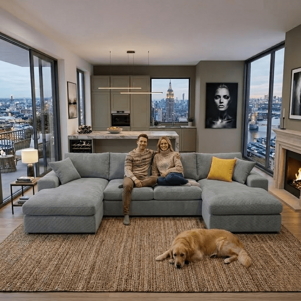 Howcool Cloud Couch Modular Sectional Sofa 6 Seat 160" U Shaped Convertible Couch Chenille Thick Cushion with 2 Storage Ottomans and Toss Pillows Washable Removable Cover for Living Room,Light Gray