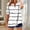 White, variant on Women's V-Neck T-Shirt, Loose Fit Short Sleeve Top, Striped Color Block Casual Shirt for Summer
